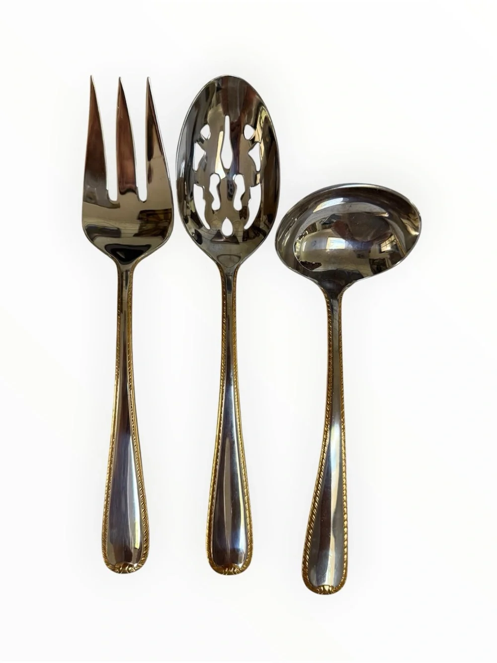 Gorham Golden Ribbon Edge pattern set of 3